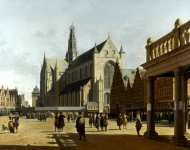 Gerrit Berckheyde - The Market Place and the Grote Kerk at Haarlem